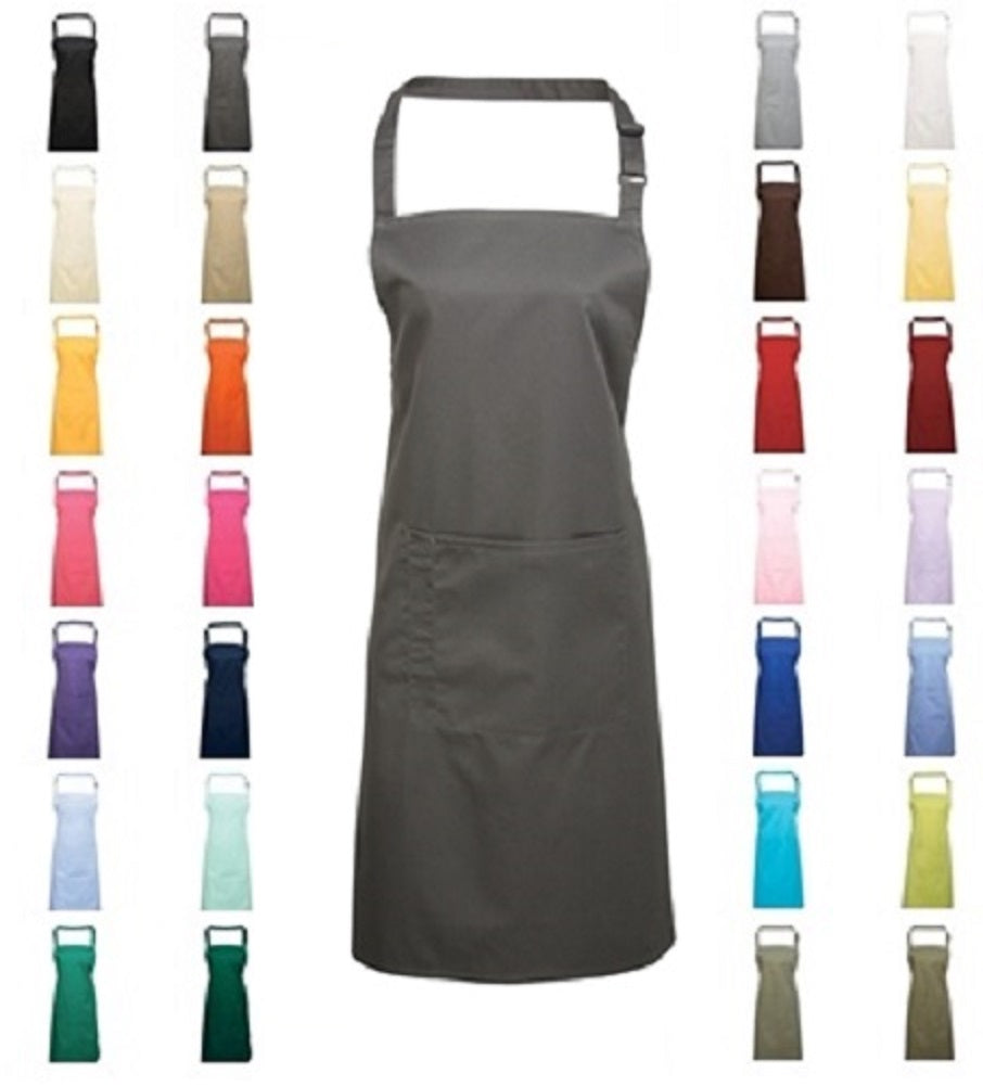 Premier PR154 'Colours' Bib Apron with Pocket