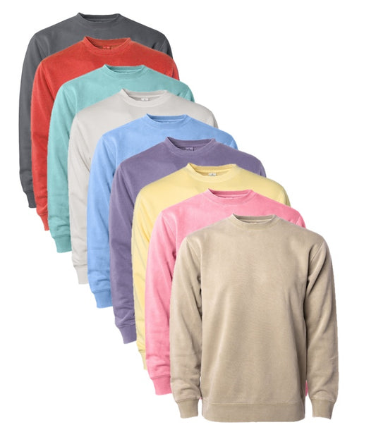 Independent 9oz. Unisex Midweight Pigment Dye Crew