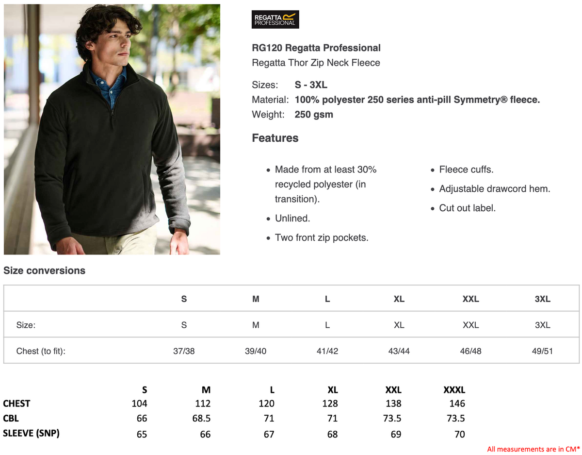Regatta Thor Zip Neck Fleece Top