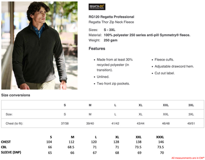 Regatta Thor Zip Neck Fleece Top