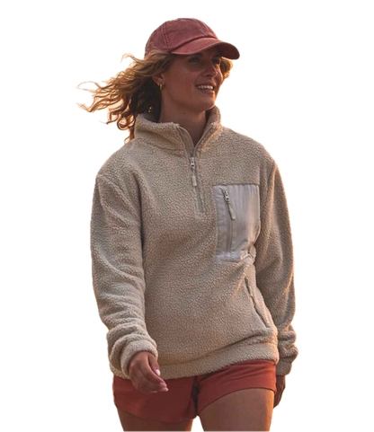 Chunky Fleece with Zip Pocket Ravine Recycled Polyester 1/4 Zip Pullover Top