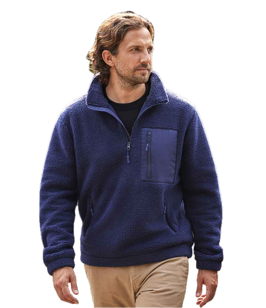 Chunky Fleece with Zip Pocket Ravine Recycled Polyester 1/4 Zip Pullover Top