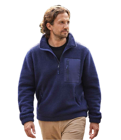 Chunky Fleece with Zip Pocket Ravine Recycled Polyester 1/4 Zip Pullover Top