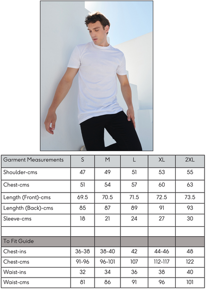 SF Men Longline Dipped Hem T-Shirt