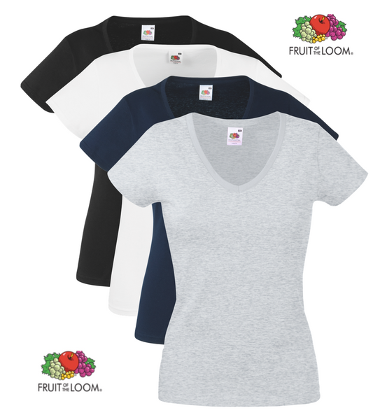 Fruit of the Loom Lady Fit Value V Neck T-Shirt