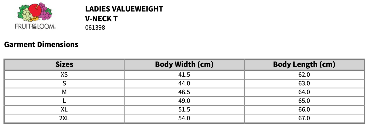 Fruit of the Loom Lady Fit Value V Neck T-Shirt