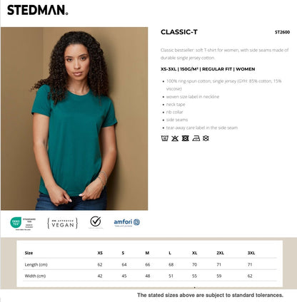 Stedman ST2600 Ladies Cotton Crew Neck T-Shirt