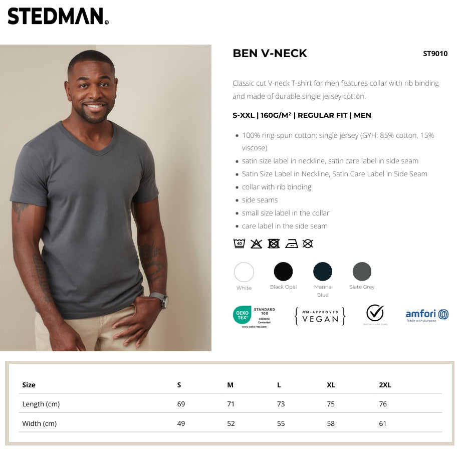 Stedman ST9010 Ben Cotton V-Neck T-Shirt