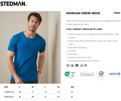 Stedman Mens Plain Slim Fit T-Shirt