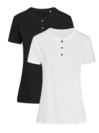 Stedman Ladies Short Sleeve Henley T-Shirt