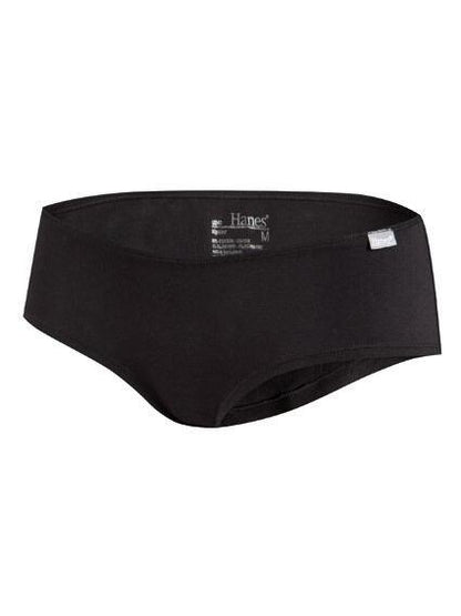 Hanes U240 Stretch Cotton Underwear Panties Hipster Black [Twin Pack]