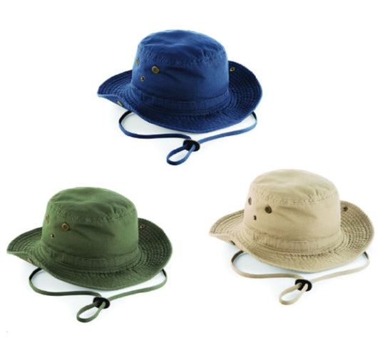 Beechfield Heavy Washed Cotton Outback Hat UPF50+ Protection