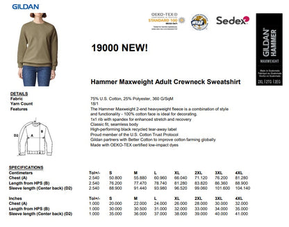 Gildan Hammer Maxweight Crew Sweatshirt [360gsm]