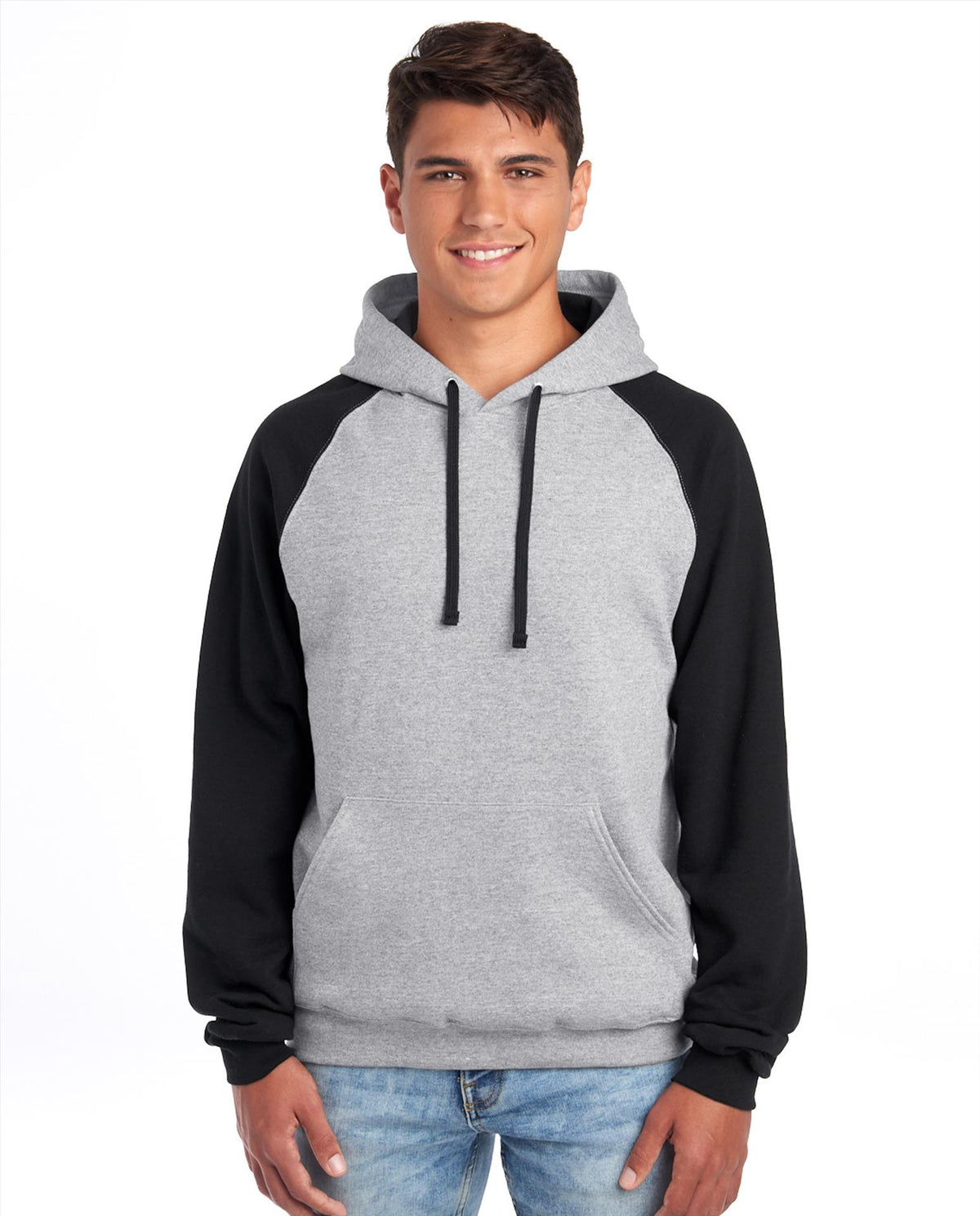 - Jerzees Nublend Regular Fit Colour Block Raglan Hoodie