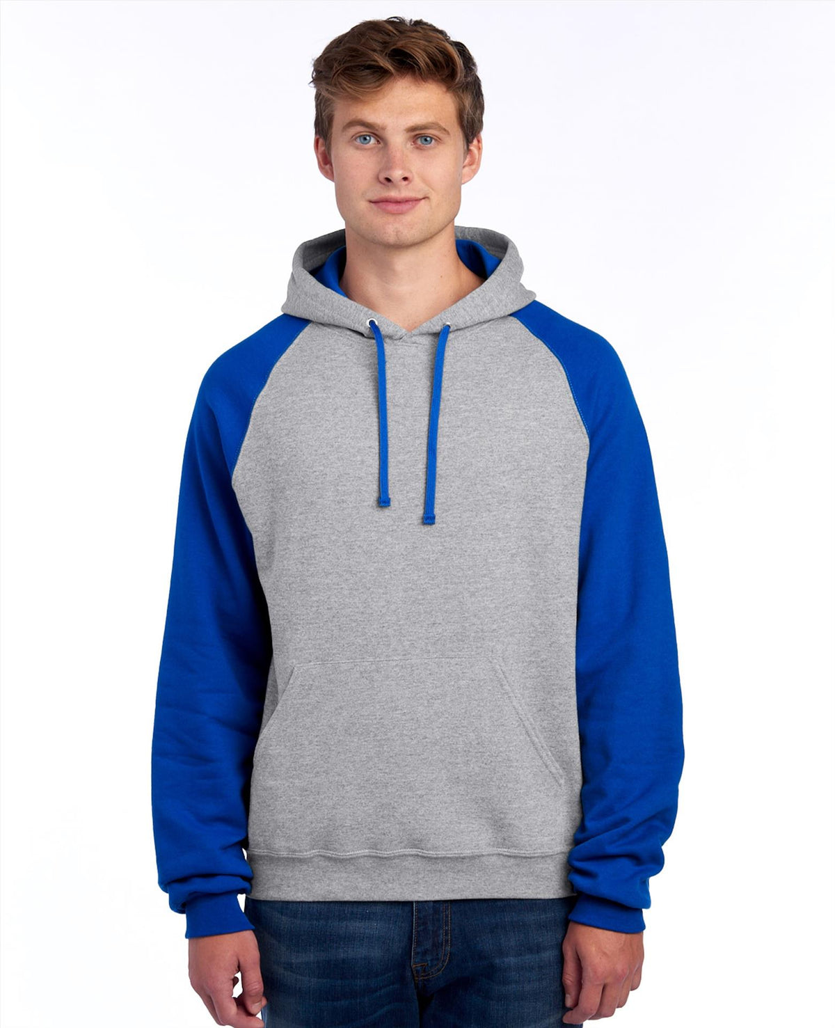 - Jerzees Nublend Regular Fit Colour Block Raglan Hoodie