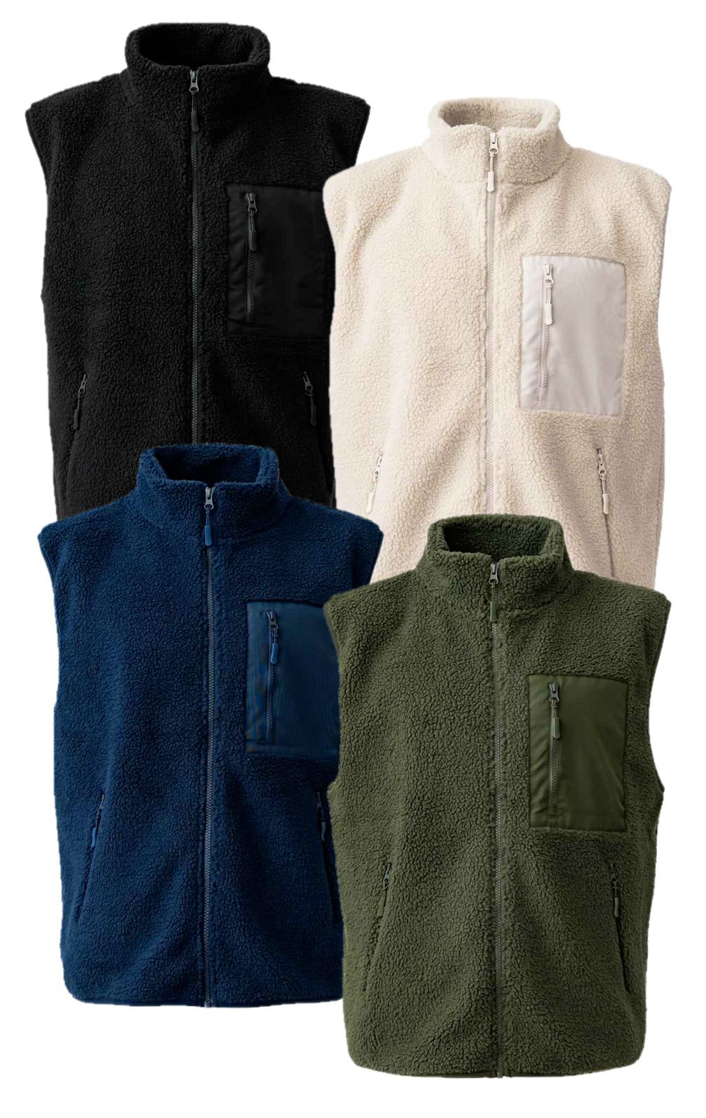 Chunky Fleece with Zip Pocket Ravine Recycled Polyester Sleeveless Gilet Vest