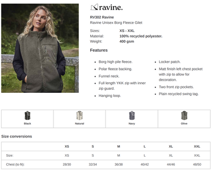 Chunky Fleece with Zip Pocket Ravine Recycled Polyester Sleeveless Gilet Vest